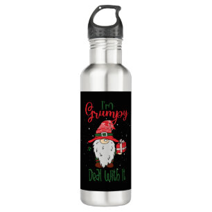 Im Grumpy Deal With It - Christmas Gnome Gift 710 Ml Water Bottle