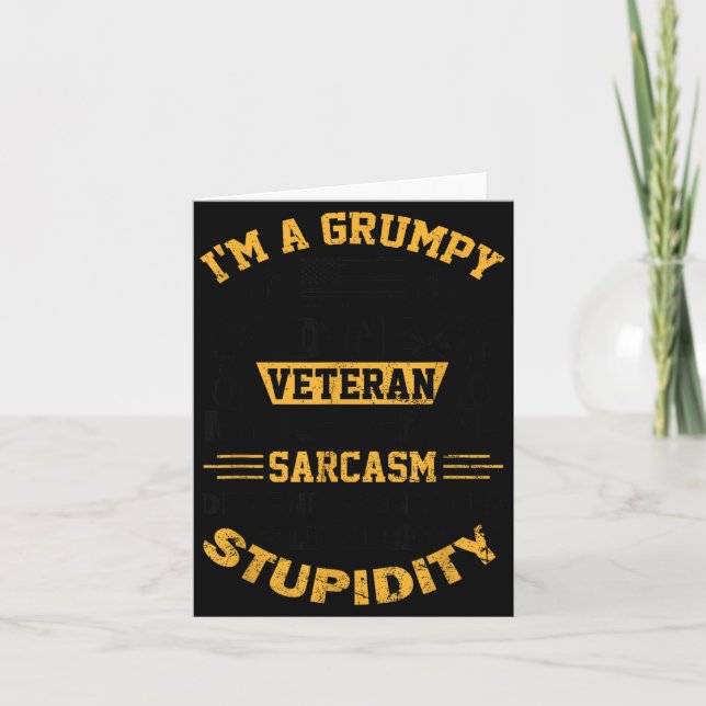 I'm grumpy old naval veteran funny retired us sail card (Front)
