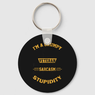 I'm grumpy old naval veteran funny retired us sail key ring