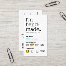 I'm Handmade Minimalist Business Care Cards