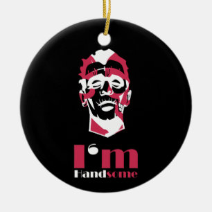 I'm handsome abstract face ceramic ornament