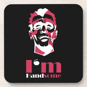 I'm handsome abstract face coaster