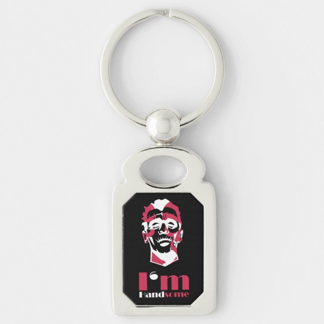 I'm handsome abstract face key ring (Front)