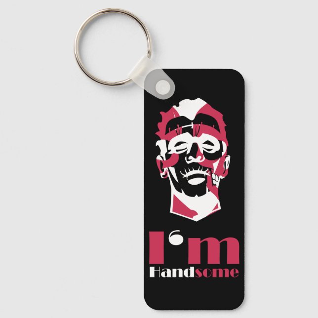 I'm handsome abstract face key ring (Front)