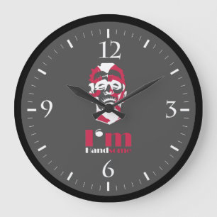 I'm handsome abstract face large clock