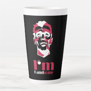 I'm handsome abstract face latte mug