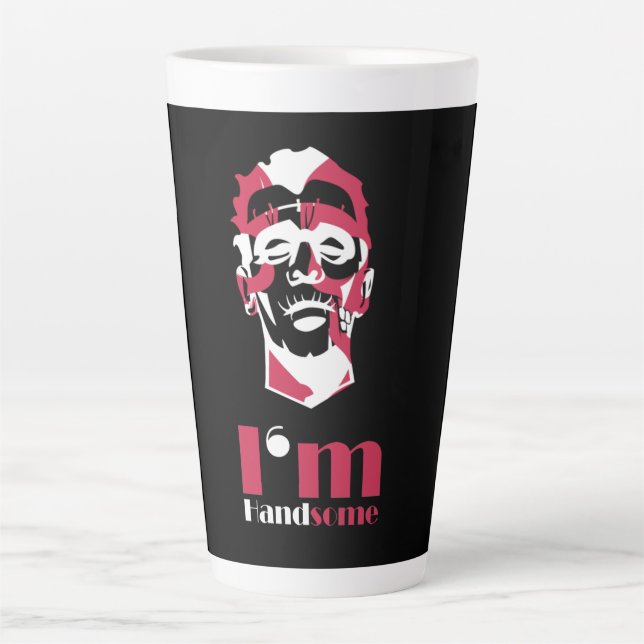 I'm handsome abstract face latte mug (Front)