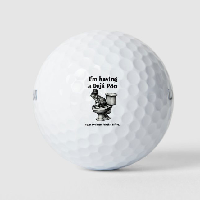 I'm Having a Déjà Poo Heard This Before Frog Golf Balls (Front)