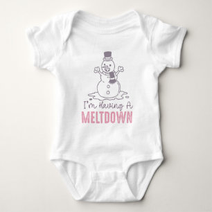 I'm Having a Meltdown - Funny Snowman Design Baby Bodysuit