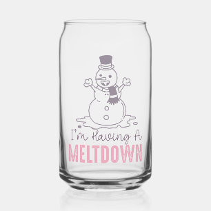 I'm Having a Meltdown - Funny Snowman Design Can Glass