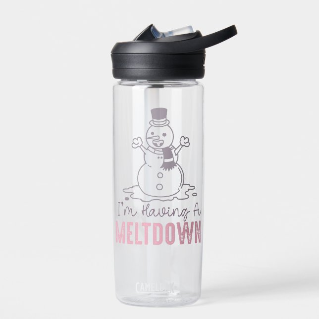 I'm Having a Meltdown - Funny Snowman Design Water Bottle (Left)