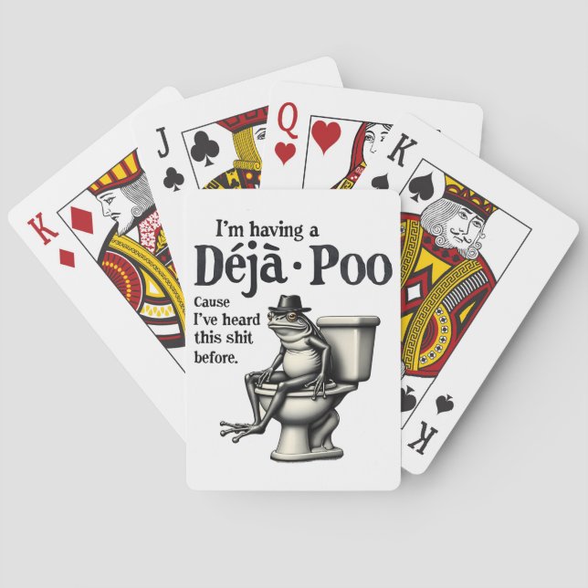 I'm Having Déjà Poo Cause I've Heard This Frog  Playing Cards (Back)