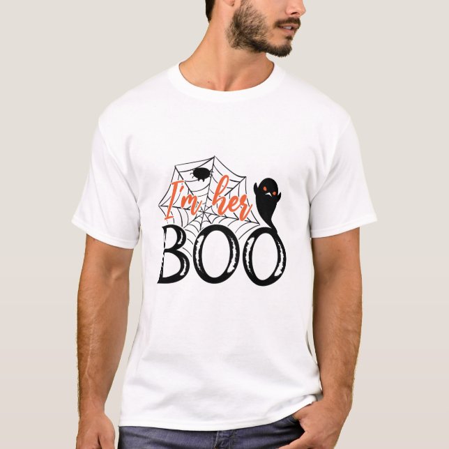 I'm Her Boo Funny Cool Halloween Ghost T-Shirt (Front)
