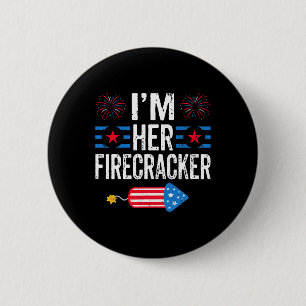 I'm Her Firecracker 4th Of July Fireworks Matching 6 Cm Round Badge