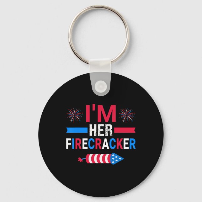 I'm Her Firecracker July 4th Matching Couple For H Key Ring (Front)