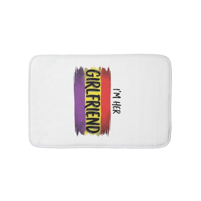 Im Her Girlfriend Rainbow Pride Vector Shirt Bath Mat (Front)
