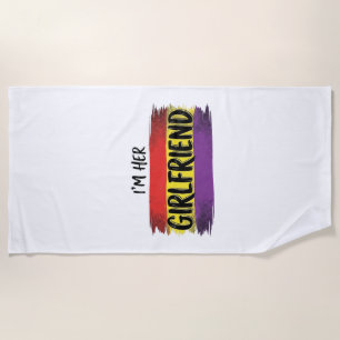 Im Her Girlfriend Rainbow Pride Vector Shirt Beach Towel