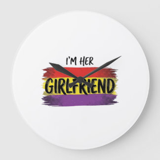 Im Her Girlfriend Rainbow Pride Vector Shirt Large Clock