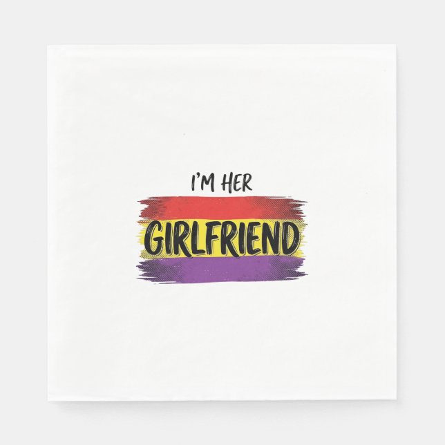 Im Her Girlfriend Rainbow Pride Vector Shirt Napkin (Front)