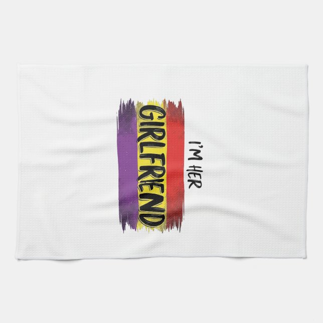 Im Her Girlfriend Rainbow Pride Vector Shirt Tea Towel (Horizontal)