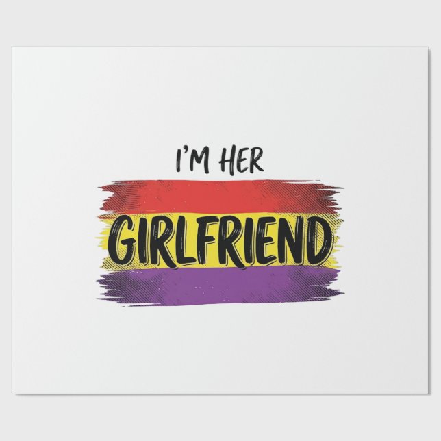 Im Her Girlfriend Rainbow Pride Vector Shirt Wrapping Paper (Flat)