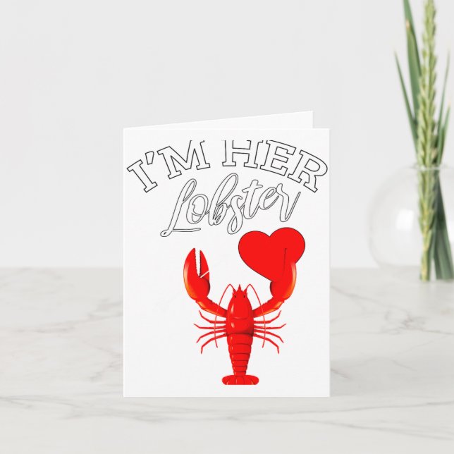 Im Her Lobster Heart Couple Matching Gift Valentin Card (Front)