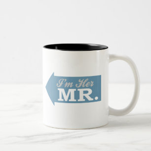 I'm Her Mr. (Blue Arrow) Two-Tone Coffee Mug