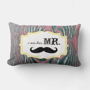 I'm Her Mr. Old Wood Mauve Moustache Pillow