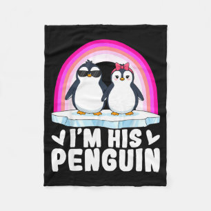 I'm Her Penguin Matching Couple Valentine Love Hea Fleece Blanket