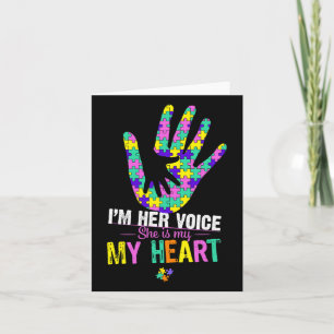 I'm Her Voice She Is My Heart Autism Mum Pink Auti Card