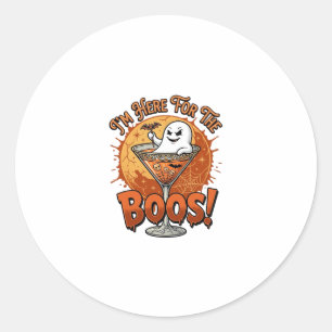 Im Here Boos Halloween Ghost Drink Spiderweb Bat_1 Classic Round Sticker