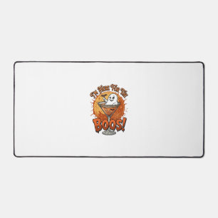 Im Here Boos Halloween Ghost Drink Spiderweb Bat_1 Desk Mat