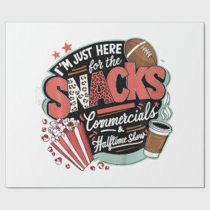 I'M Here For Snacks Commercials And Halftime Wrapping Paper