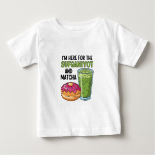 I'm Here For Sufganiyot And Matcha Hanukkah Jewish Baby T-Shirt