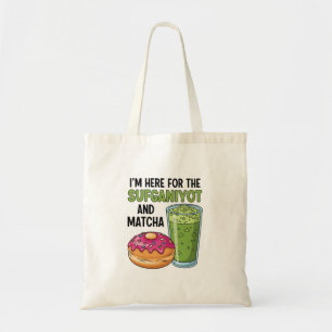 I'm Here For Sufganiyot And Matcha Hanukkah Jewish Tote Bag