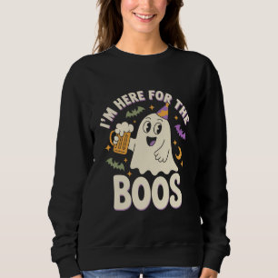 Im Here For The Boos Funny Drinking Ghost Sweatshirt