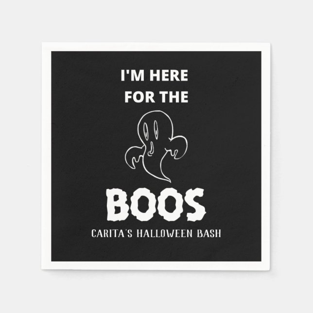 I'm Here For The Boos Personalised Cocktail Napkin (Front)
