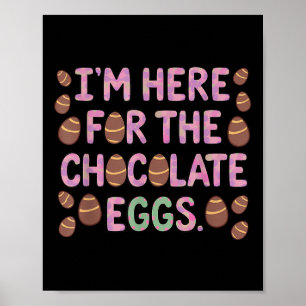 Im Here For The Chocolate Eggs Funny Happy Easter Poster