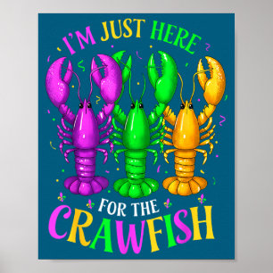 I'm here for the crawfish mardi gras men women kid poster