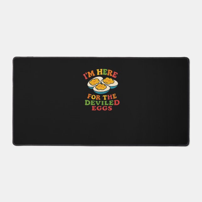 I'm Here for the Deviled Eggs Thanksgiving Classic Desk Mat (Front)