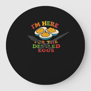 I'm Here for the Deviled Eggs Thanksgiving Classic Large Clock