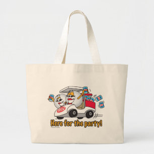 I'm Here For The Party Golf Cart Girls Large Tote Bag