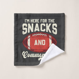 I'm Here For The Snacks And Commercials Football Wash Cloth