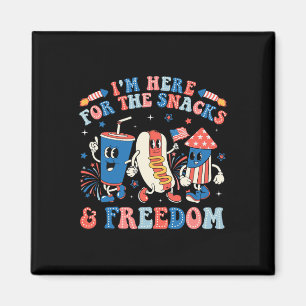 I'm Here For The Snacks And Freedom Boy Girl Kid 4 Magnet