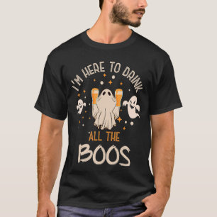 I'm Here To Drink All The Boos Ghost Retro Mens W T-Shirt