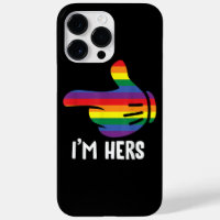 I'm Hers Rainbow Lesbian Couple Funny LGBT Pride M