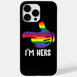 I'm Hers Rainbow Lesbian Couple Funny LGBT Pride M Case-Mate iPhone 14 Pro Max Case