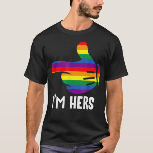 Im Hers Rainbow Lesbian Couple Funny LGBT Pride Ma T-Shirt