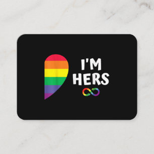 Im hers shes mine matching for pride lesbian coupl business card
