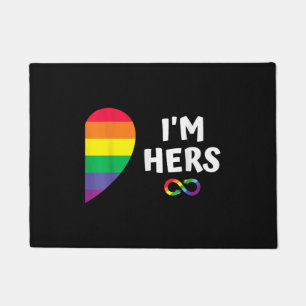 Im hers shes mine matching for pride lesbian coupl doormat